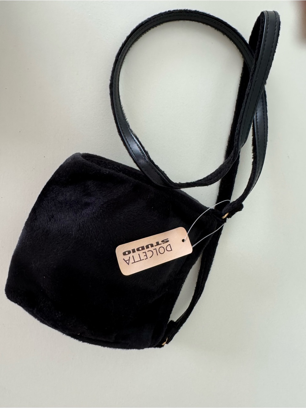 Black Faux Fur Crossbody Bag